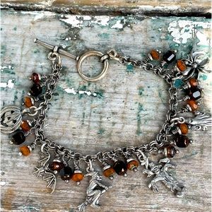 Halloween charm bracelet artisan glass